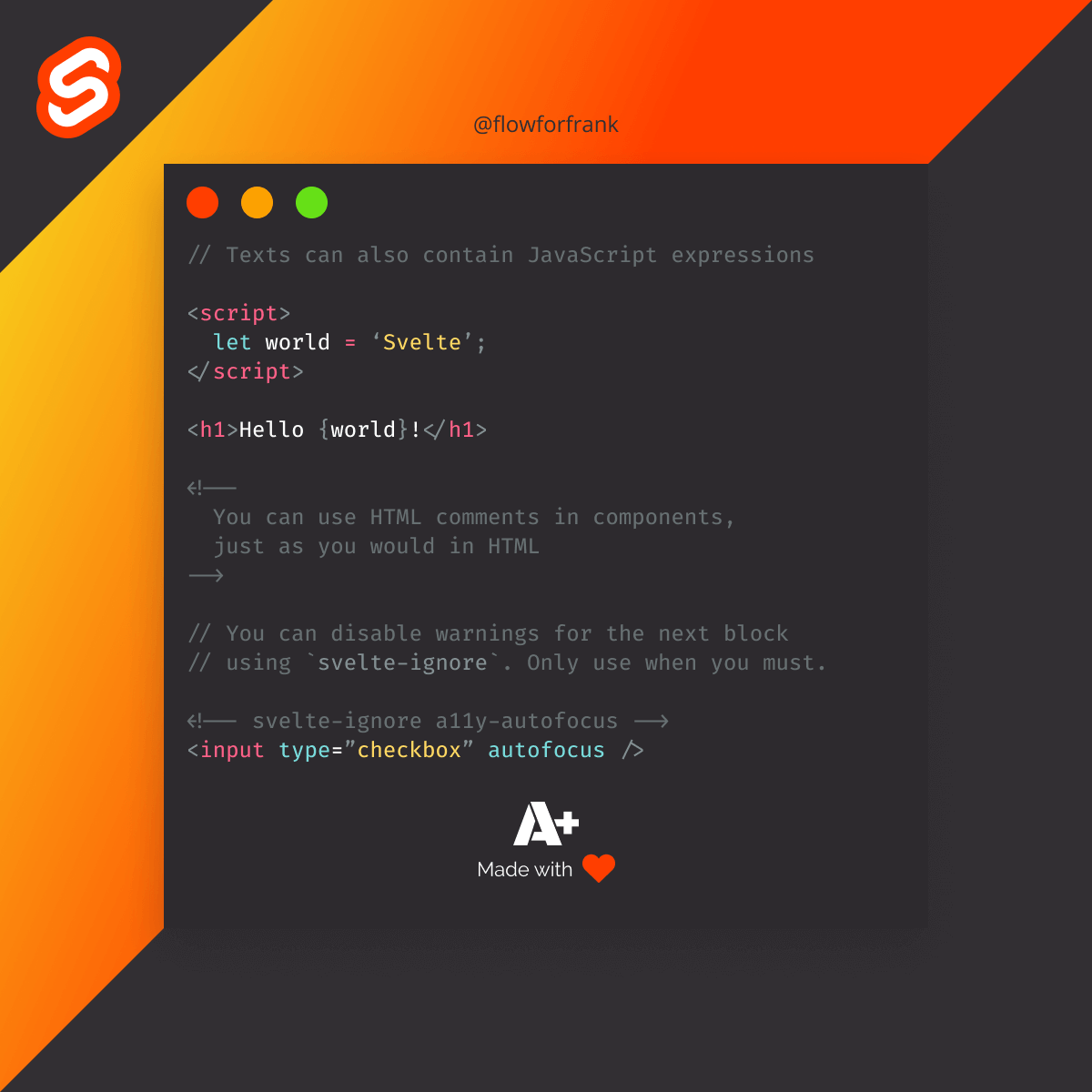 Text Expressions in Svelte