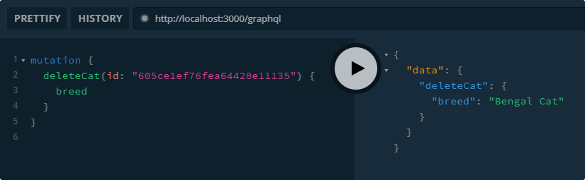 RemovingMongoDB collection with GraphQL in NestJS