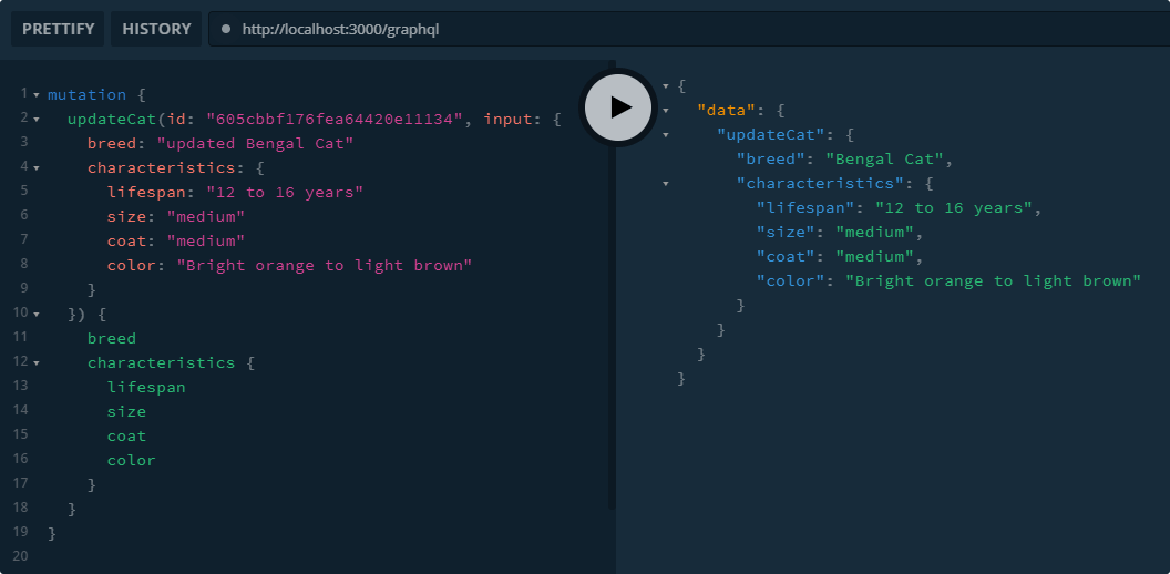 Updating MongoDB collection with GraphQL in NestJS